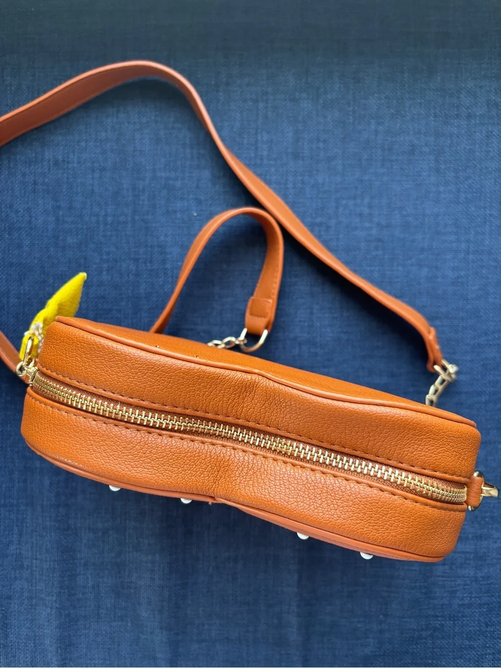 Pretzel Crossbody Bag with Mustard Bag Charm